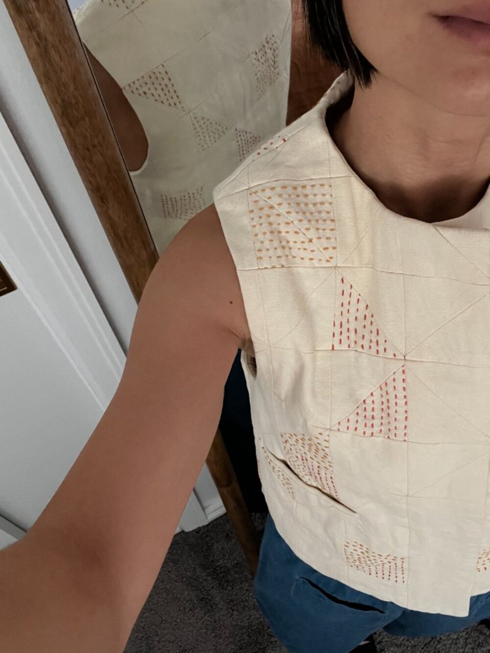 TOAST London Patchwork Waistcoat Ecru XS - Picture 4 of 14